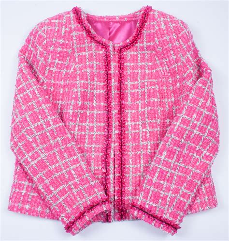 chanel style leather jacket|pink Chanel jacket women.